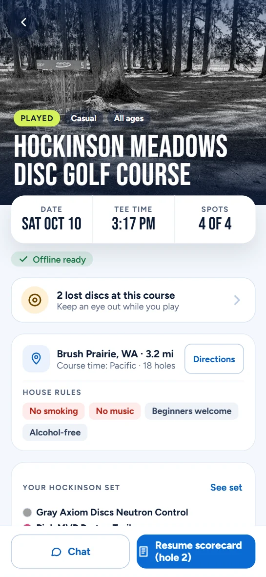 A round page with Resume scorecard and Offline ready